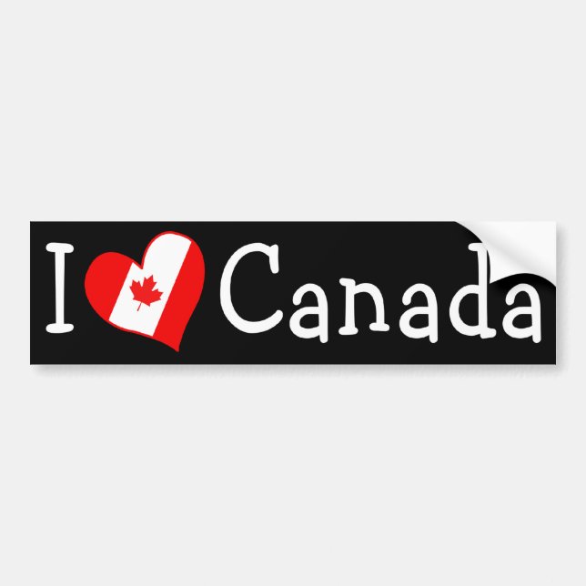 I Heart  Canada Bumper Sticker (Front)