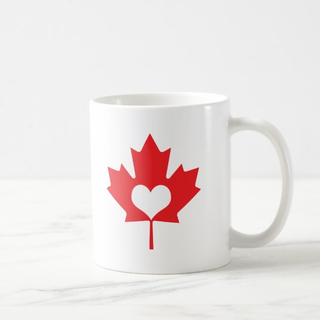 I Heart Canada Maple Leaf Coffee Mug (Right)