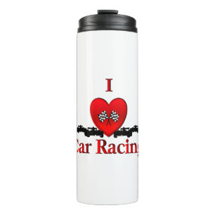 I Heart Car Racing Thermal Tumbler