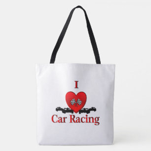 I Heart Car Racing Tote Bag