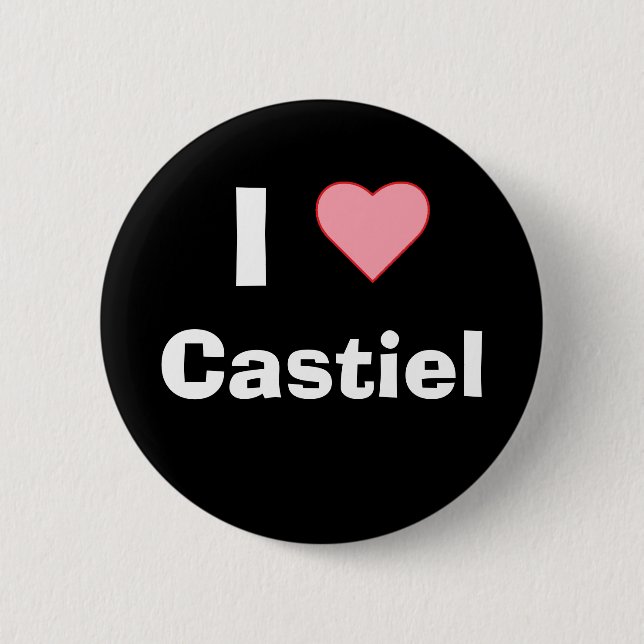 I heart Castiel 6 Cm Round Badge (Front)