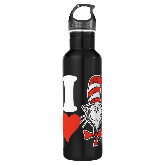 I Heart Cat in the Hat 710 Ml Water Bottle (Front)
