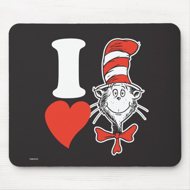 I Heart Cat in the Hat Mouse Pad (Front)
