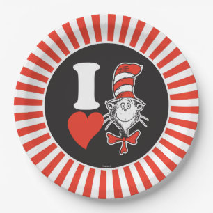 I Heart Cat in the Hat Paper Plate