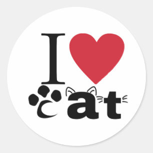I heart cat Sticker