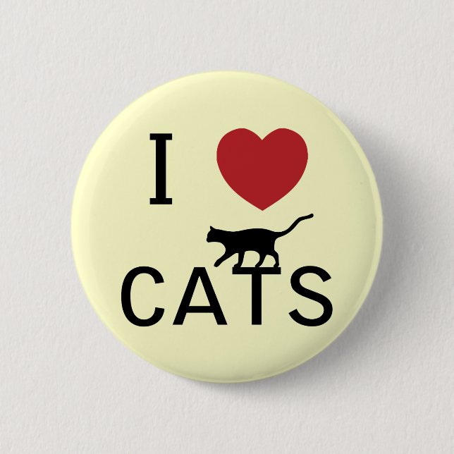 i heart cats 6 cm round badge (Front)