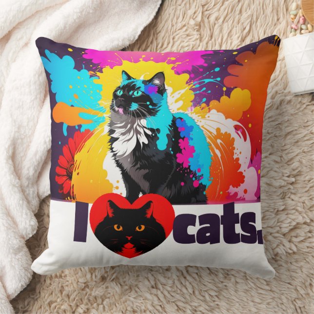 I Heart Cats Cushion (Blanket)