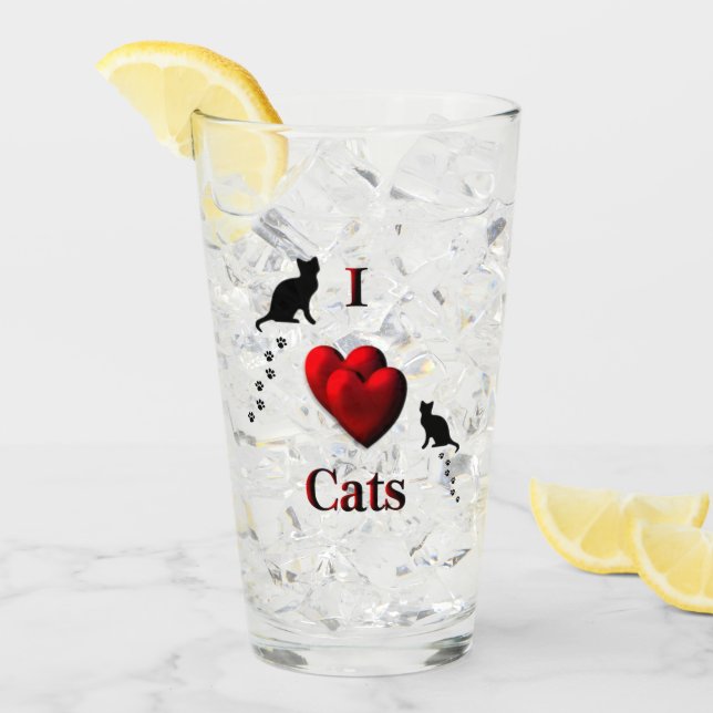 I Heart Cats Glass (Front Ice)
