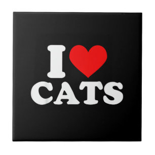 I Heart Cats - I Heart Cats I Love Cats Ceramic Tile