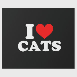 I Heart Cats - I Heart Cats I Love Cats Wrapping Paper