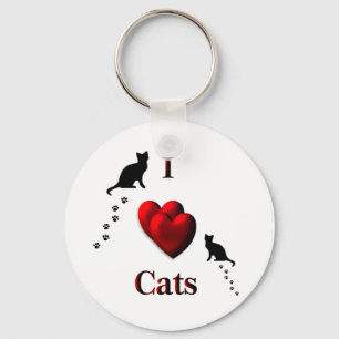 I Heart Cats Key Ring