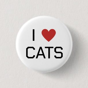 I Heart Cats Message 3 Cm Round Badge