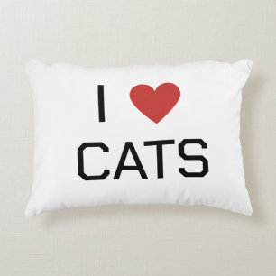 I Heart Cats Message Decorative Cushion