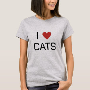 I Heart Cats Message T-Shirt