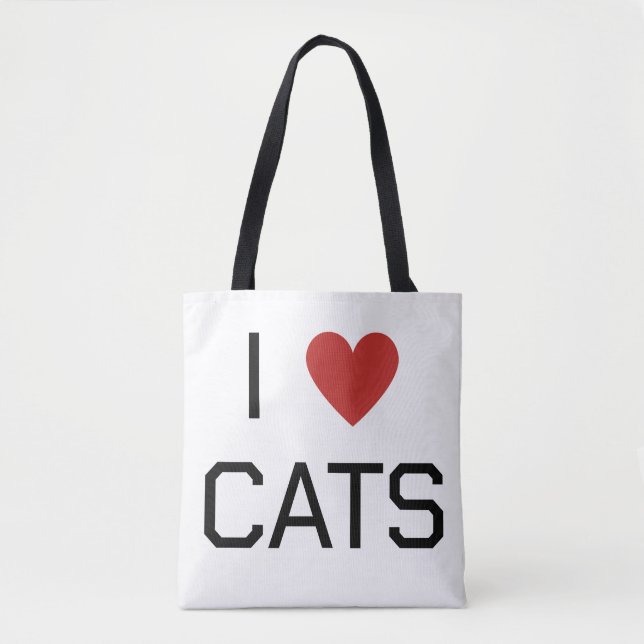 I Heart Cats Message Tote Bag (Front)