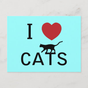 i heart cats postcard