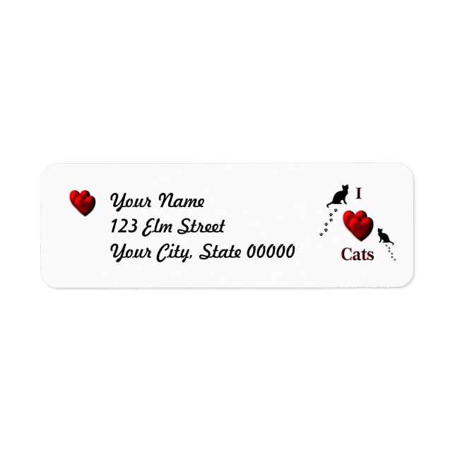 I Heart Cats Return Address Label (Front)