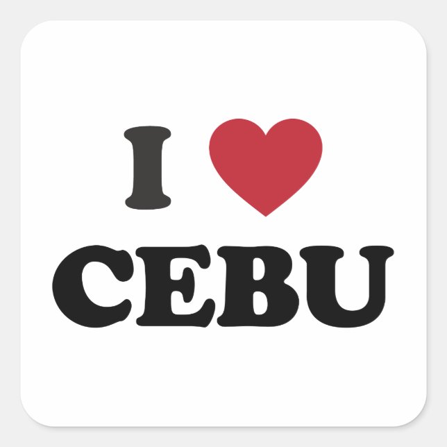 I Heart Cebu Philippines Square Sticker (Front)