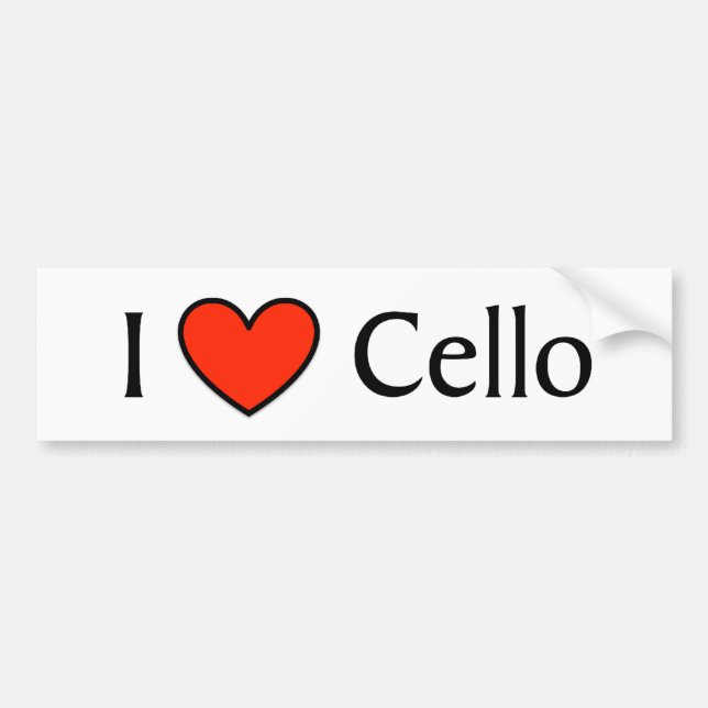 I Heart Cello Bumper Sticker (Front)