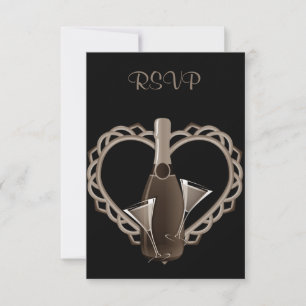 I HEART CHAMPAGNE ENGAGEMENT PARTY RSVP INVITATION