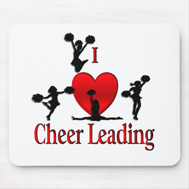 I Heart Cheer Leading Mouse Pad (Front)