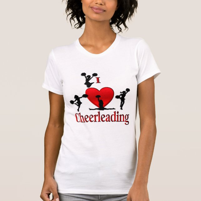 I Heart Cheerleading T Shirt (Front)