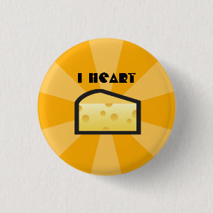 I Heart Cheese 3 Cm Round Badge