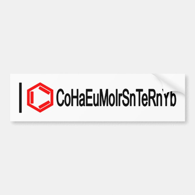 I heart chemistry bumper sticker (Front)