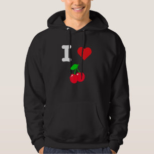 I Heart Cherry Sweet Red Fruits Healthy Clean Natu Hoodie