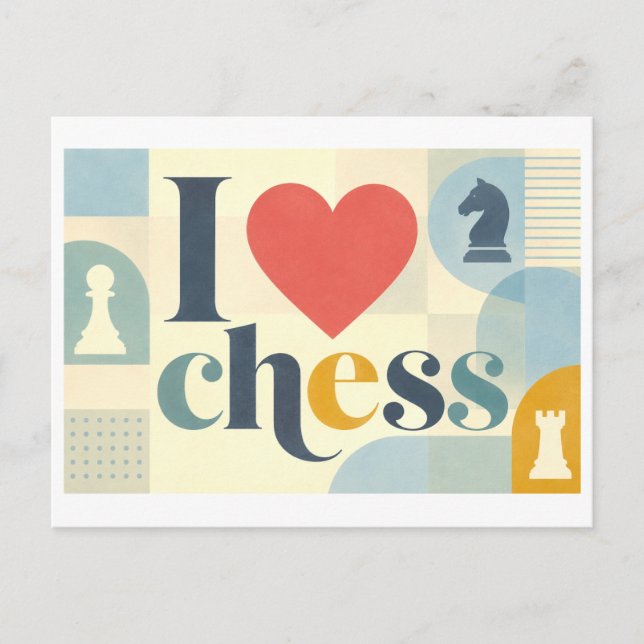 "I [Heart] Chess" Postcard (Front)