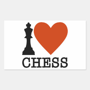 I Heart Chess Rectangular Sticker