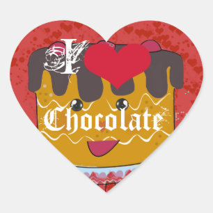 I Heart Chocolate-I Love Chocolate Heart Sticker
