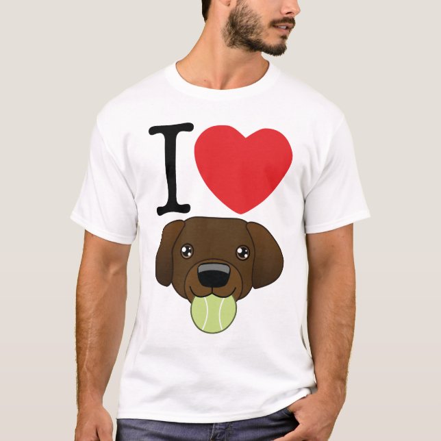 I Heart Chocolate Labs T-Shirt (Front)