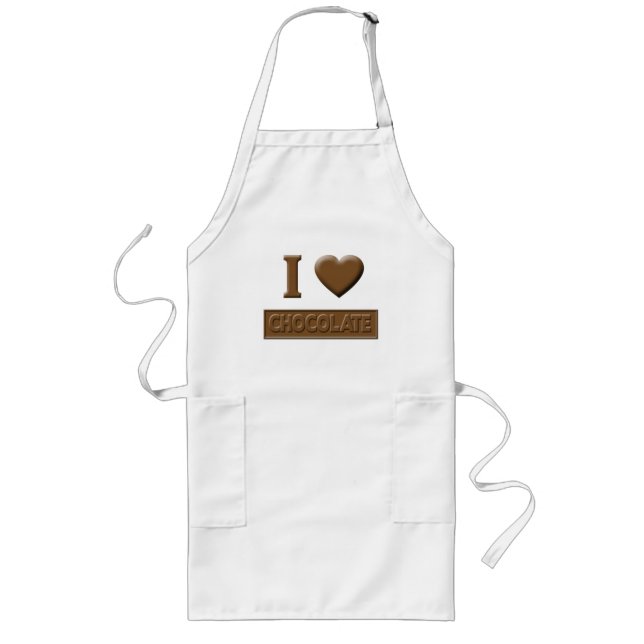 I Heart Chocolate Long Apron (Front)