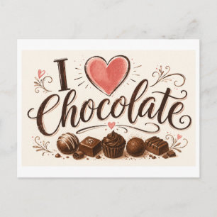 "I [Heart] Chocolate" Postcard