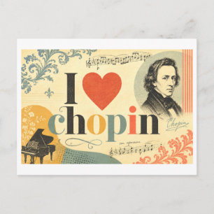 "I [Heart] Chopin" Postcard