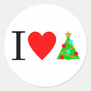 I Heart Christmas / I Love Christmas Round Sticker