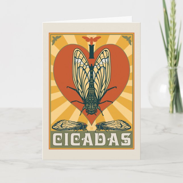 I Heart Cicadas Card (Front)