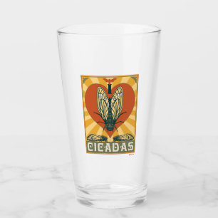 I Heart Cicadas Glass