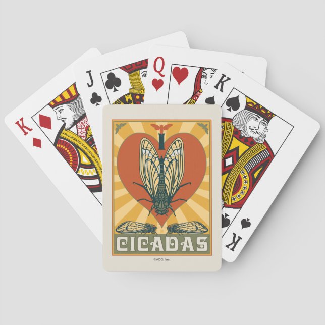 I Heart Cicadas Playing Cards (Back)