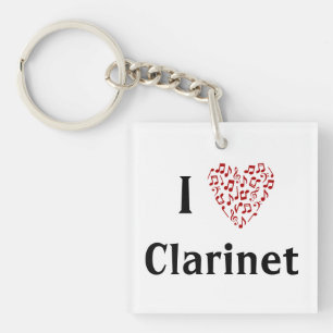 I Heart Clarinet - Music Instrument Key Ring