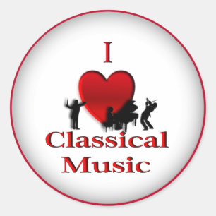 I Heart Classical Music Classic Round Sticker