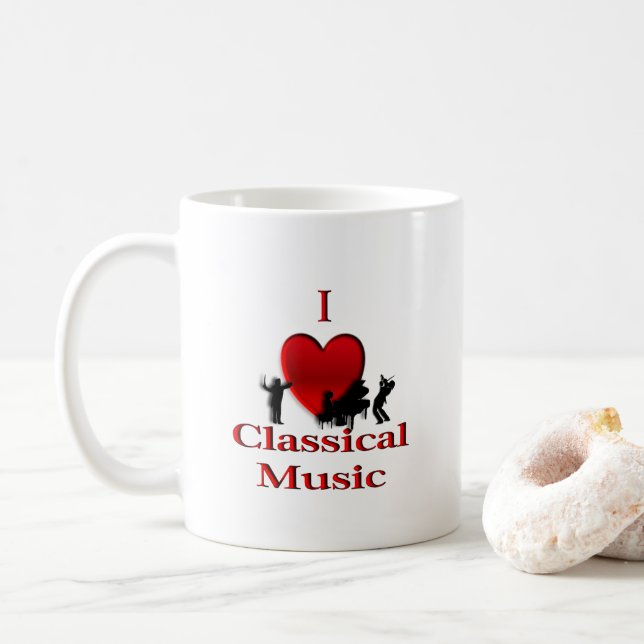 I Heart Classical Music Coffee Mug (With Donut)