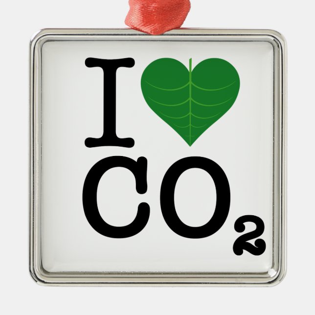 I Heart CO2 Metal Tree Decoration (Front)