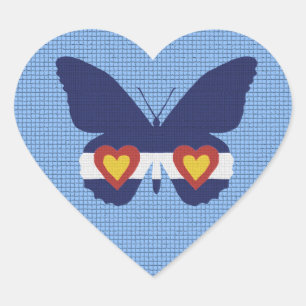 I Heart Colorado Flag Butterfly Products Sticker