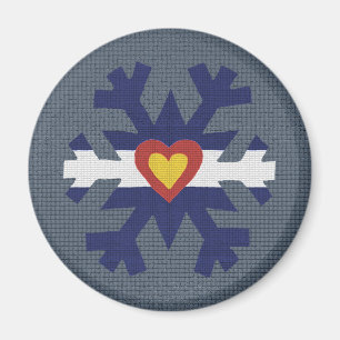 I Heart Colorado Flag Snowflake Magnet