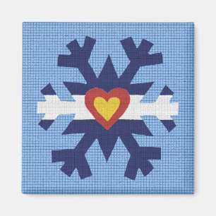 I Heart Colorado Flag Snowflake Magnet
