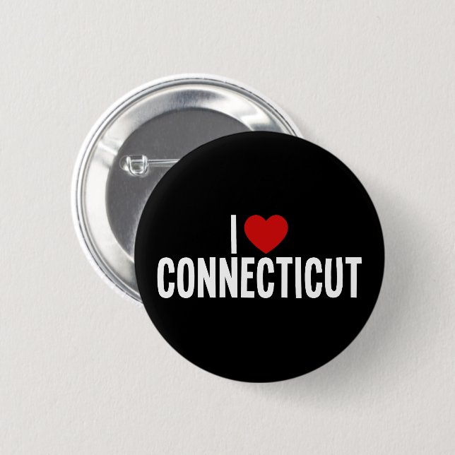 I Heart Connecticut Round Button (Front & Back)