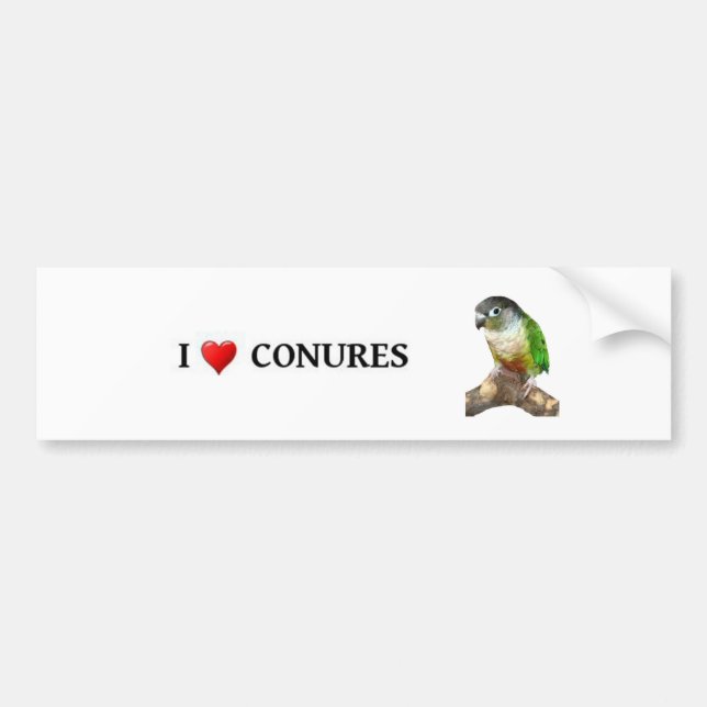 I Heart Conures Bumper Sticker (Front)