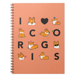 I Heart Corgis Notebook CorgiThings